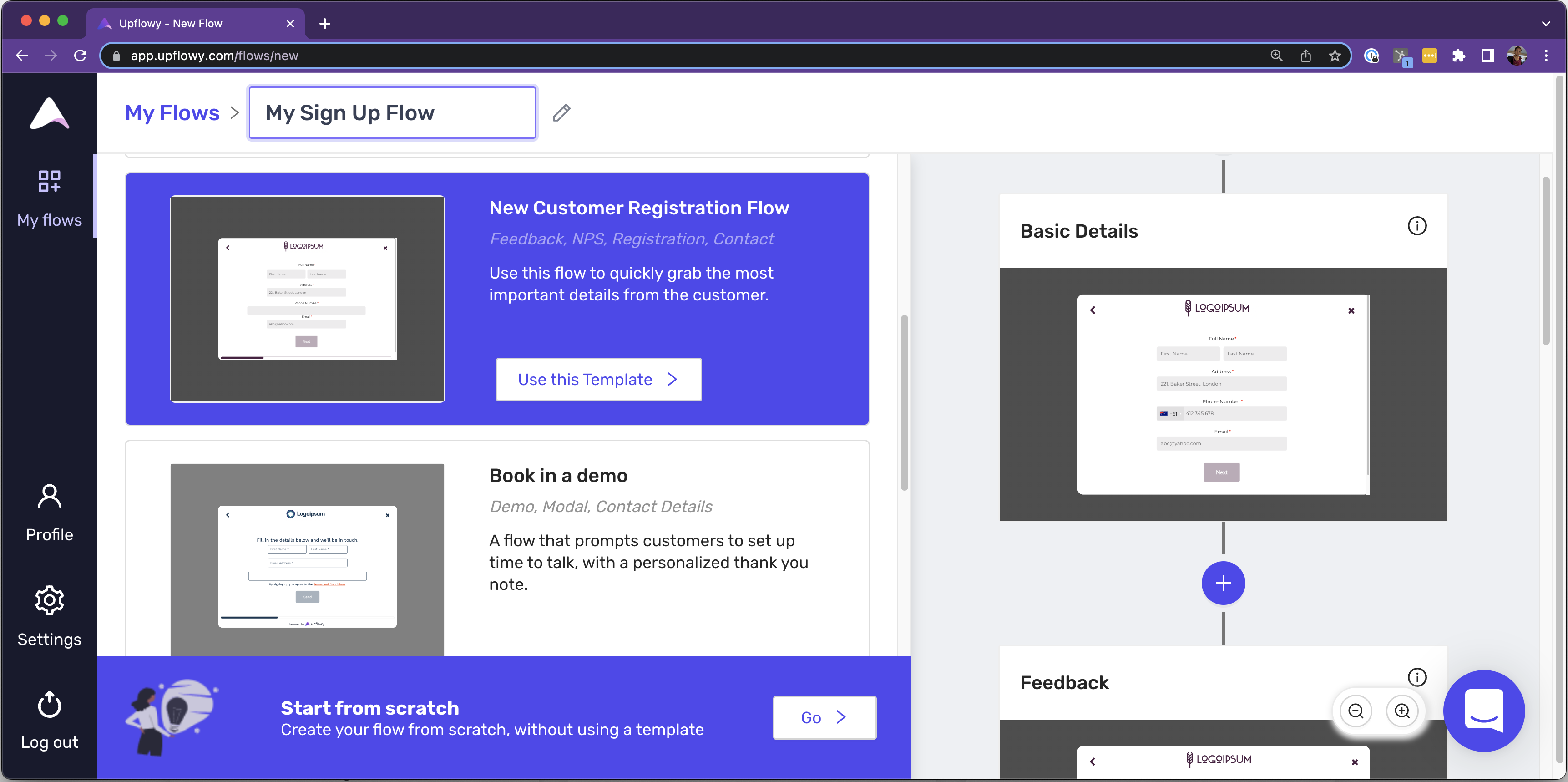 Sign Up Flow